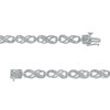 Thumbnail Image 3 of 1/4 CT. T.W. Diamond Double Infinity Loop Bracelet in Sterling Silver – 7.25"