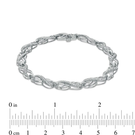 1/4 CT. T.w. Diamond Double Infinity Loop Bracelet in Sterling Silver – 7.25"
