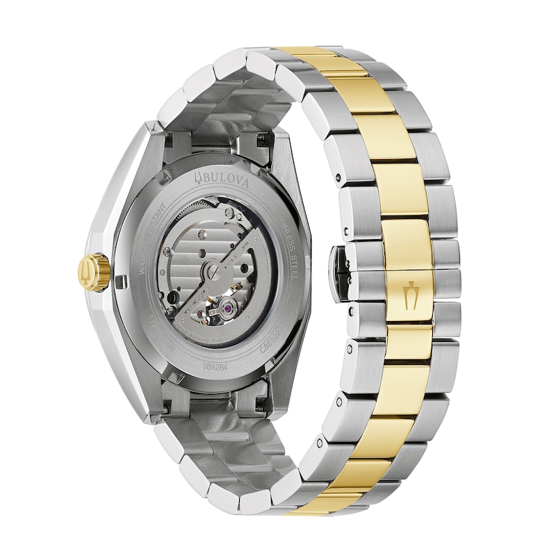 Main Image 3 of Men's Bulova Surveyor Two-Tone Automatic Watch with Silver-Tone Skeleton Dial (Model: 98A284)