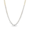 Thumbnail Image 0 of 1/10 CT. T.W. Diamond Hearts Necklace in Sterling Silver with 18K Gold Plate - 16"