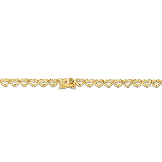 1/10 CT. T.w. Diamond Hearts Necklace in Sterling Silver with 18K Gold Plate - 16"