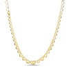 Thumbnail Image 3 of 1/10 CT. T.W. Diamond Hearts Necklace in Sterling Silver with 18K Gold Plate - 16"