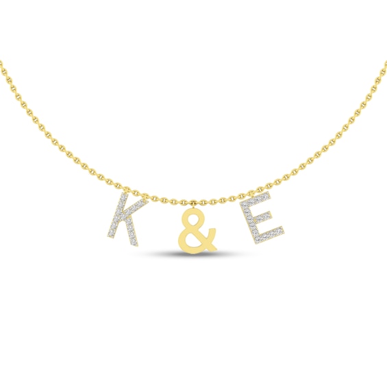 Diamond Initials Necklace (2 Initials)
