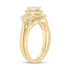 Thumbnail Image 2 of 3/4 CT. T.W. Oval Diamond Frame Tri-Sides Leaf Bridal Set in 14K Gold (I/I2)