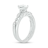 Thumbnail Image 2 of 3/4 CT. T.W. Oval Diamond Contour Vintage-Style Bridal Set in 14K White Gold (I/I2)