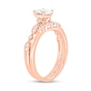 Thumbnail Image 2 of 3/4 CT. T.W. Oval Diamond Contour Vintage-Style Bridal Set in 14K Rose Gold (I/I2)