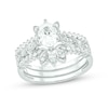 Thumbnail Image 1 of 1 CT. T.W. Oval Diamond Vintage-Style Three Piece Bridal Set in 14K White Gold (I/I2)