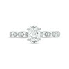 Thumbnail Image 4 of 1 CT. T.W. Oval Diamond Vintage-Style Three Piece Bridal Set in 14K White Gold (I/I2)