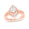 Thumbnail Image 0 of 3/4 CT. T.W. Oval Diamond Frame Vintage-Style Bridal Set in 14K Rose Gold (I/I2)