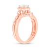 Thumbnail Image 2 of 3/4 CT. T.W. Oval Diamond Frame Vintage-Style Bridal Set in 14K Rose Gold (I/I2)
