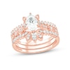 Thumbnail Image 0 of 1 CT. T.W. Oval Diamond Vintage-Style Three Piece Bridal Set in 14K Rose Gold (I/I2)