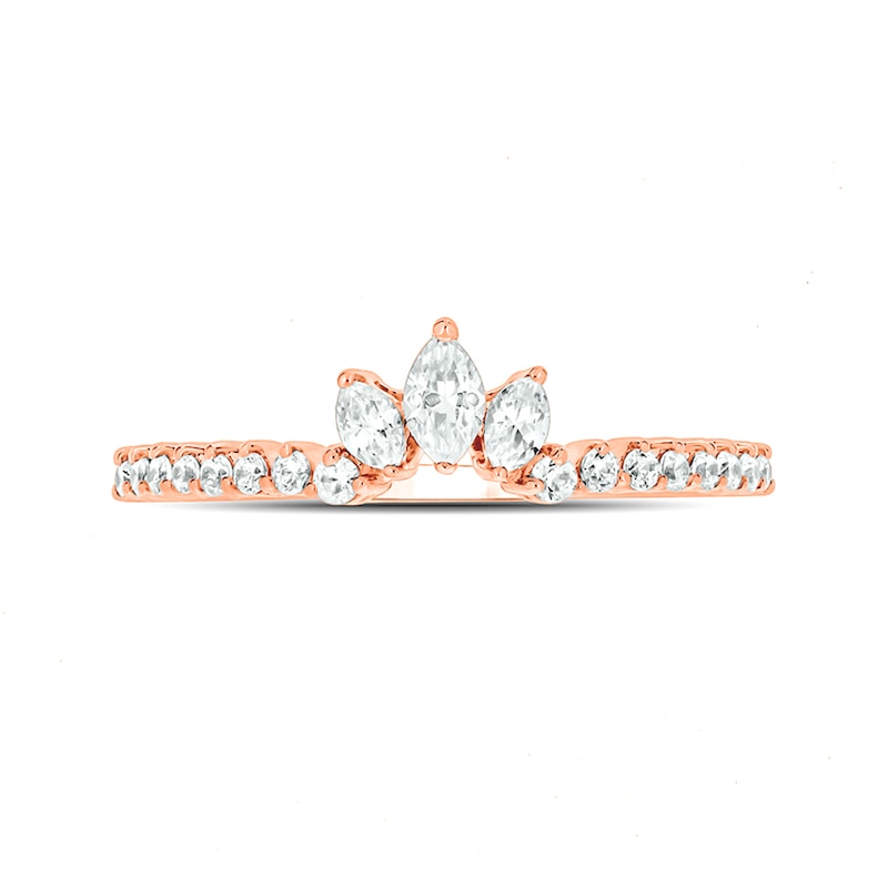 Main Image 3 of 1 CT. T.W. Oval Diamond Vintage-Style Three Piece Bridal Set in 14K Rose Gold (I/I2)