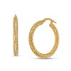 Thumbnail Image 1 of 30.0mm Diamond-Cut Tube Hoop Earrings in 10K Gold