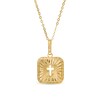 Thumbnail Image 0 of Cut-Out Cross Diamond-Cut Sunburst Square Medallion Pendant in 10K Gold