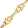Thumbnail Image 1 of 10.4mm Oval Link Chain Bracelet in Hollow 10K Gold - 7.5"