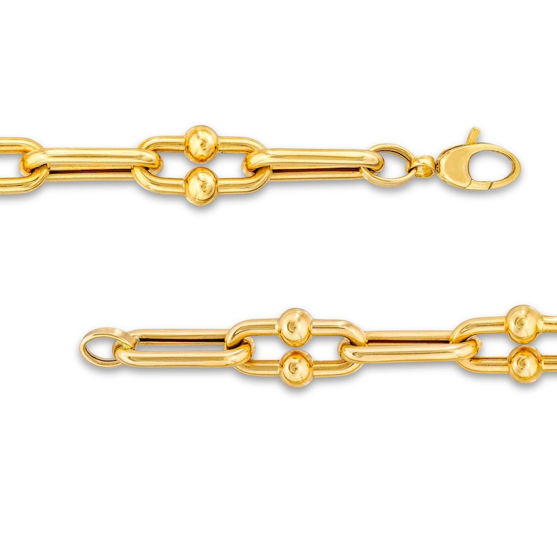 10.4mm Oval Link Chain Bracelet in Hollow 10K Gold - 7.5"