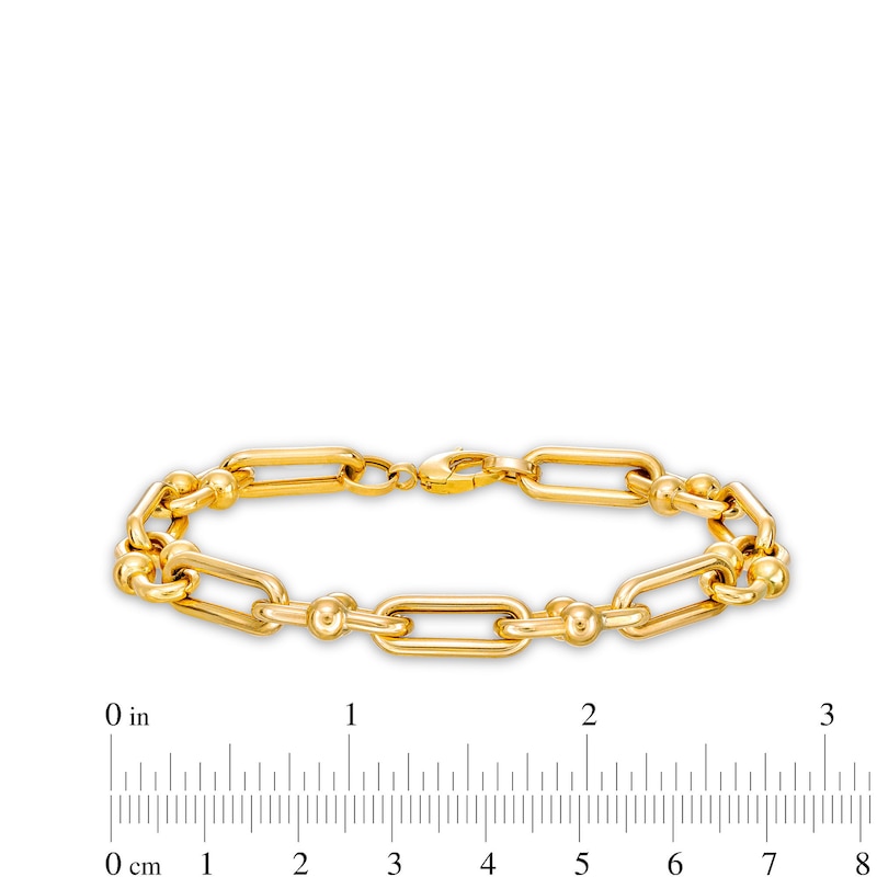 Main Image 4 of 10.4mm Oval Link Chain Bracelet in Hollow 10K Gold - 7.5"