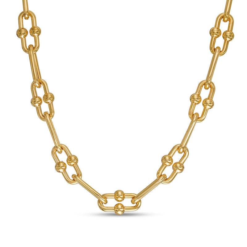 10.4mm Oval Link Chain Necklace in Hollow 10K Gold - 17"