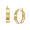 Thumbnail Image 1 of 20.0mm Multi-Finish Inside-Out Square Tube Hoop Earrings in 10K Gold