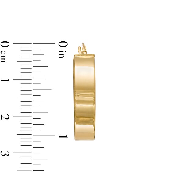 20.0mm Multi-Finish Inside-Out Square Tube Hoop Earrings in 10K Gold