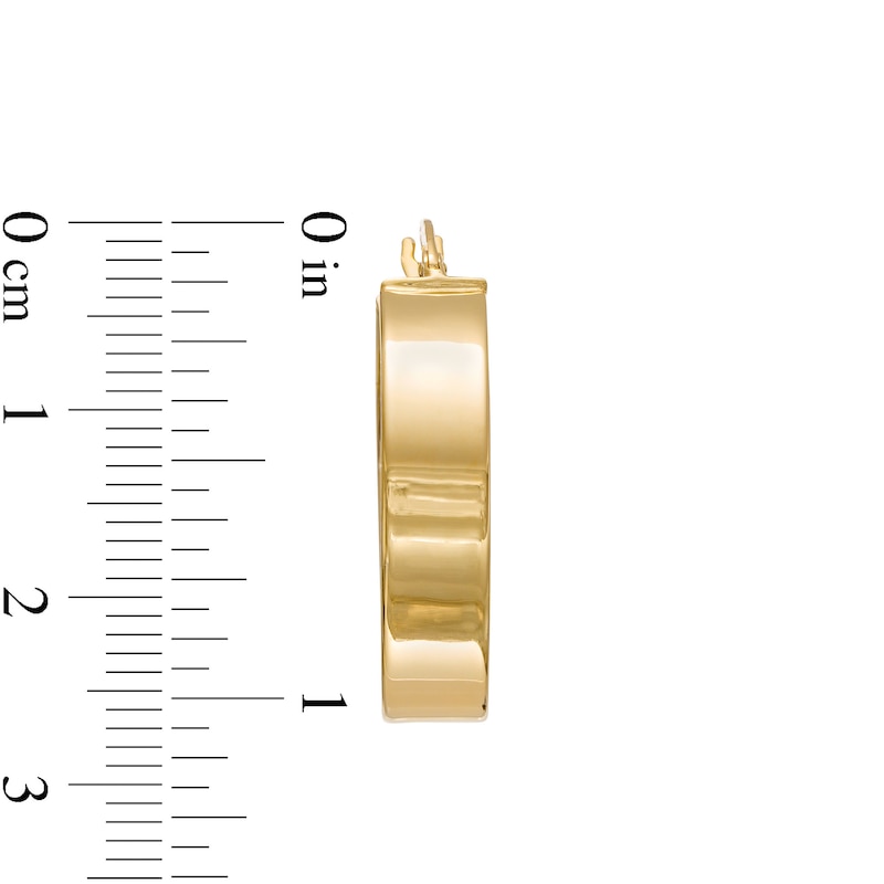 Main Image 2 of 20.0mm Multi-Finish Inside-Out Square Tube Hoop Earrings in 10K Gold