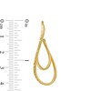 Thumbnail Image 2 of 25.0mm Multi-Finish Swirling Double Oval Hoop Earrings in 10K Gold