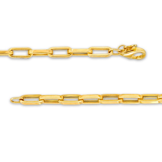 4.0mm Paper Clip Link Chain Bracelet in Hollow 10K Gold - 7.5"