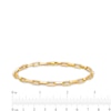 Thumbnail Image 3 of 4.0mm Paper Clip Link Chain Bracelet in Hollow 10K Gold - 7.5"