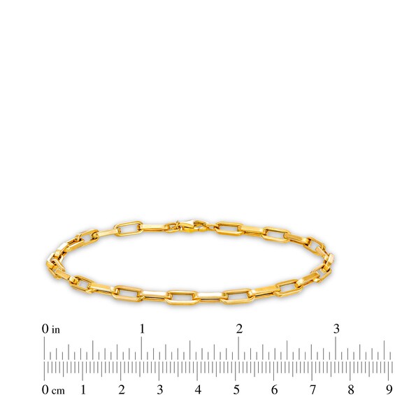 4.0mm Paper Clip Link Chain Bracelet in Hollow 10K Gold - 7.5"