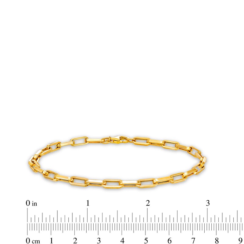 Main Image 4 of 4.0mm Paper Clip Link Chain Bracelet in Hollow 10K Gold - 7.5"