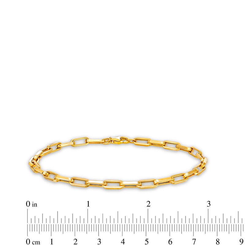 4.0mm Paper Clip Link Chain Bracelet in Hollow 10K Gold - 7.5"