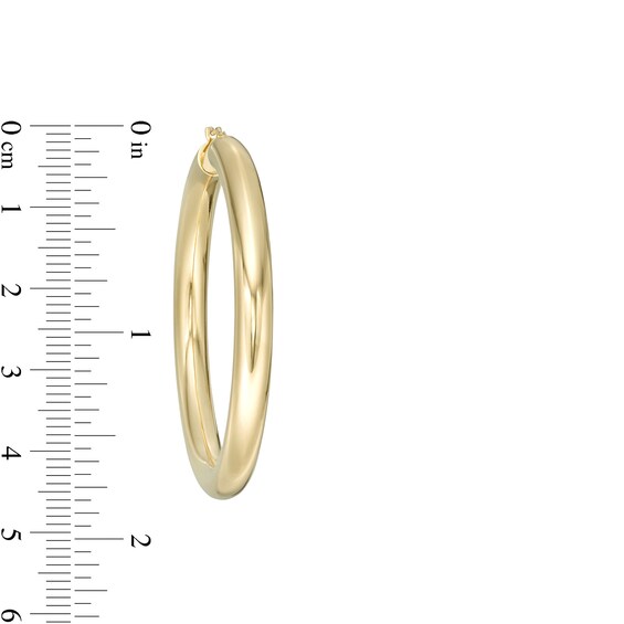 40.0mm Tube Hoop Earrings in 14K Gold