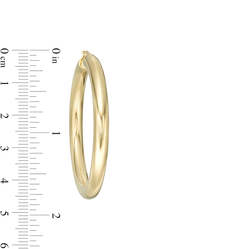 Main Image 3 of 40.0mm Tube Hoop Earrings in 14K Gold