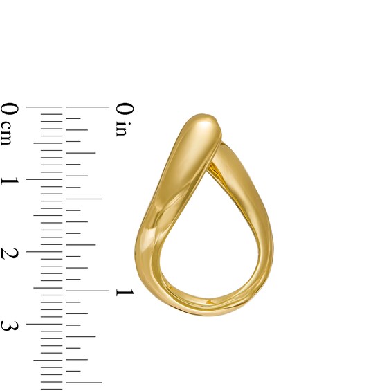 25.0mm Abstract Tube Hoop Earrings in 14K Gold