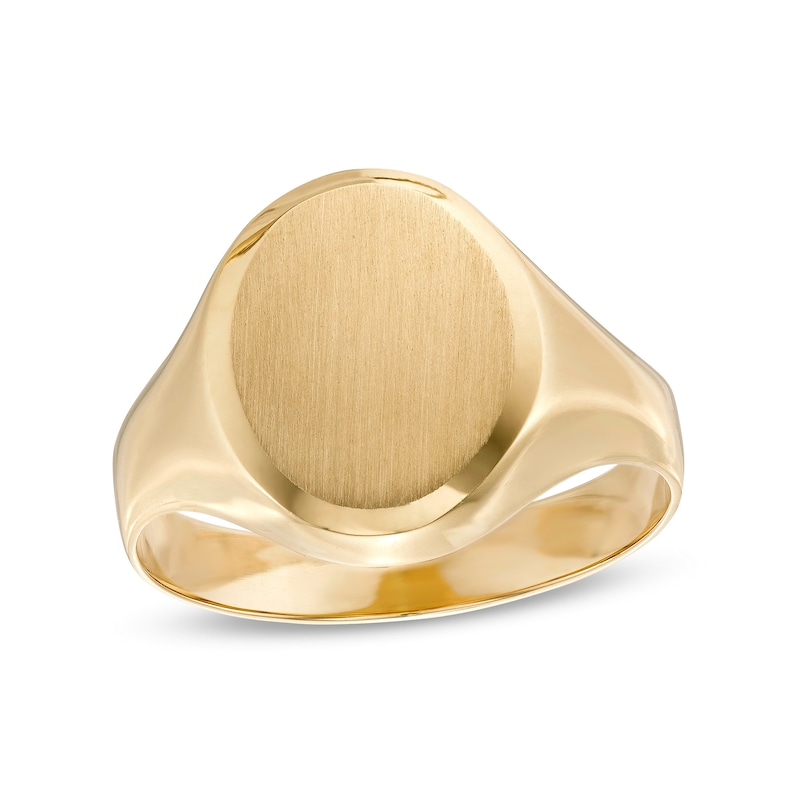 Main Image 1 of Multi-Finish Signet Ring in 10K Gold - Size 7