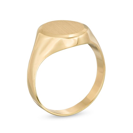 Multi-Finish Signet Ring in 10K Gold - Size 7
