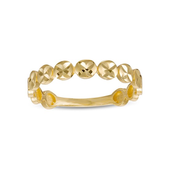 Multi-Finish Graduated Disc Stackable Band in 10K Gold