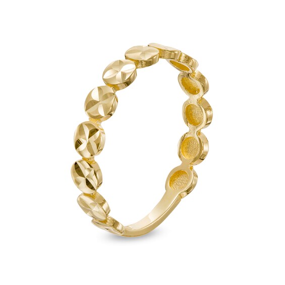 Multi-Finish Graduated Disc Stackable Band in 10K Gold