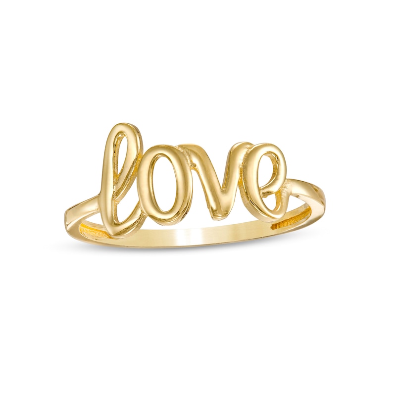 Main Image 1 of Cursive "love" Stackable Ring in 10K Gold