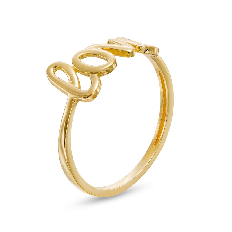 Main Image 3 of Cursive "love" Stackable Ring in 10K Gold