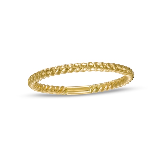 Rope-Texture Thin Stackable Band in 10K Gold - Size 7