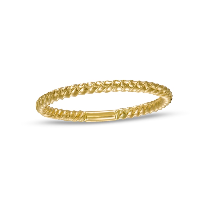 Main Image 1 of Rope-Texture Thin Stackable Band in 10K Gold - Size 7