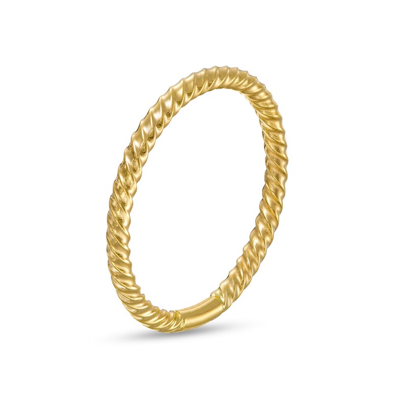 Main Image 2 of Rope-Texture Thin Stackable Band in 10K Gold - Size 7