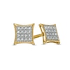 Thumbnail Image 0 of Men's 1/10 CT. T.W. Square Composite Diamond Concave Frame Stud Earrings in 10K Gold