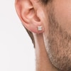 Thumbnail Image 1 of Men's 1/10 CT. T.W. Square Composite Diamond Concave Frame Stud Earrings in 10K Gold