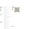 Thumbnail Image 3 of Men's 1/10 CT. T.W. Square Composite Diamond Concave Frame Stud Earrings in 10K Gold