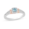 Thumbnail Image 0 of Enchanted Disney Elsa Swiss Blue Topaz and 1/6 CT. T.W. Diamond Ring in Sterling Silver and 10K Rose Gold