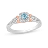 Thumbnail Image 1 of Enchanted Disney Elsa Swiss Blue Topaz and 1/6 CT. T.W. Diamond Ring in Sterling Silver and 10K Rose Gold