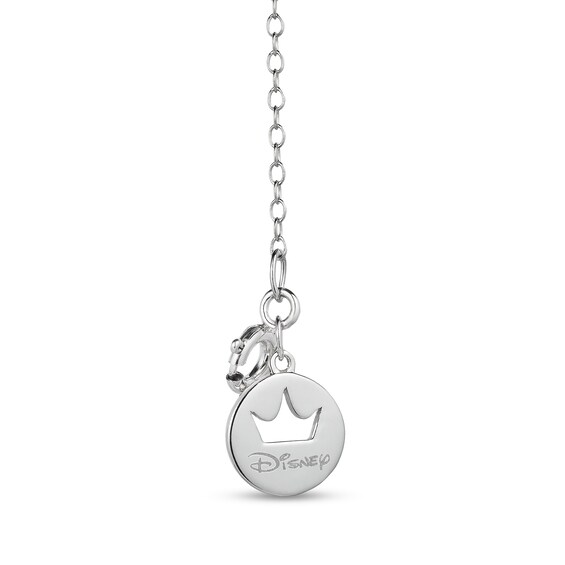 Enchanted Disney Aurora Pink Tourmaline and 1/15 CT. T.w. Diamond Owl Pendant in Sterling Silver and 10K Rose Gold