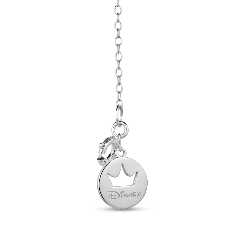 Main Image 2 of Enchanted Disney Tiana Green Quartz and 1/10 CT. T.W. Diamond Lily Pendant in Sterling Silver and 10K Gold - 19"